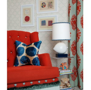 Orange Designer Glider Nursery Room