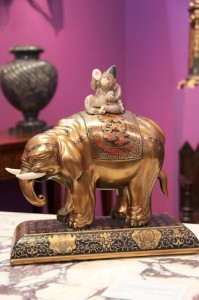 Bronze Elephant and Monkey