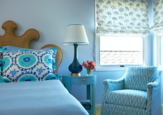 Designer bedroom in blue