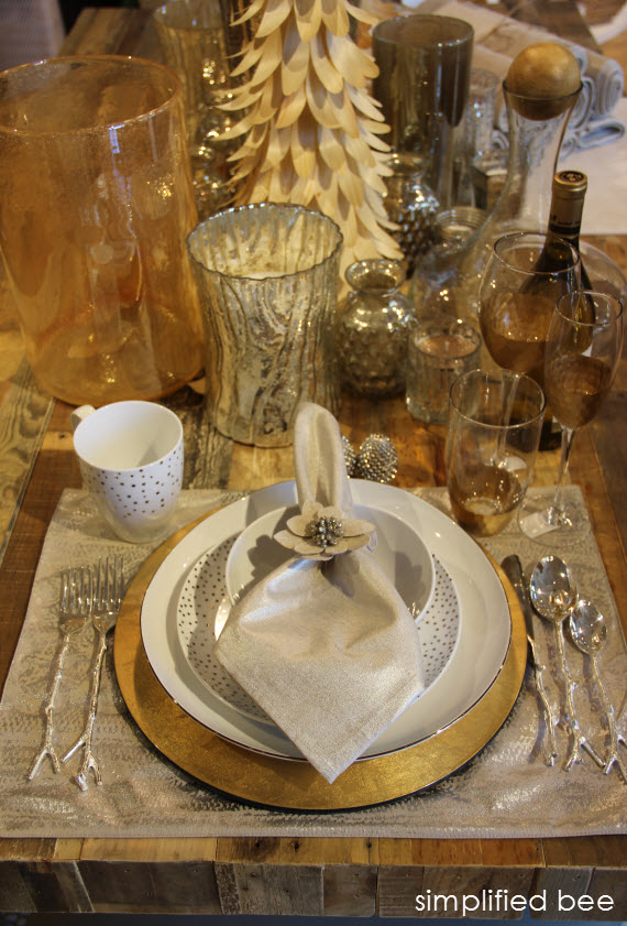 Silver and Gold Holiday Tablesetting West Elm Silver and Gold Holiday Tabletop by West Elm