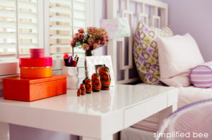 White Parsons Desk Girls Bedroom Simplified Bee