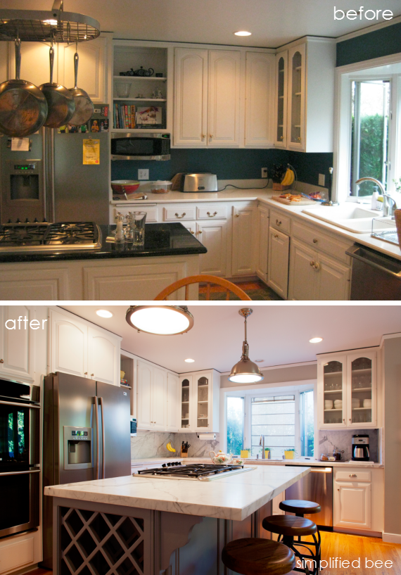 Kitchen Design Update with Carrara Marble Countertops