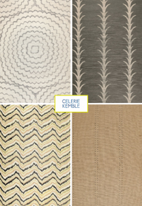 Celerie Kemble Wallpaper in black, gray and tan