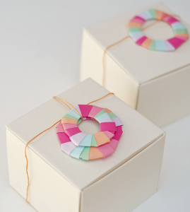 diy paper wreath gift embellishment