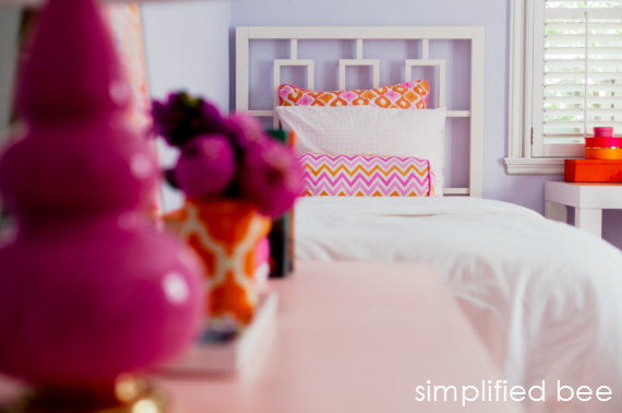 orange and pink girls bedroom design