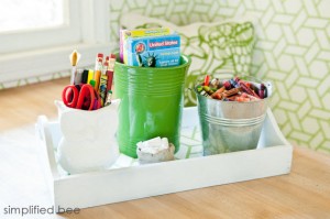 DIY Art Tray with Wallpaper Detail