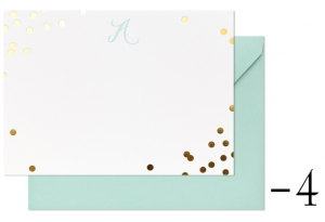 gold confetti note cards