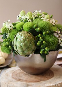 green thanksgiving floral arrangement simplified bee