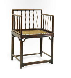 Chinese Rose Chair with S Shaped Spindles