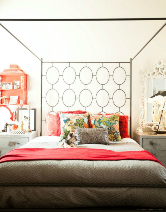 bedroom with red accents - Simplified BeeSimplified Bee