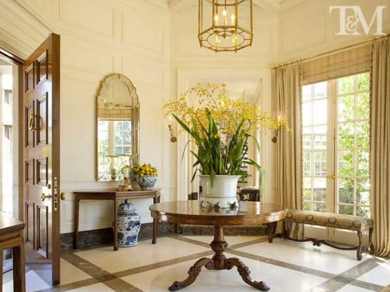 elegant foyer designed by Suzanne Tucker