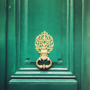 emerald green front door