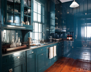 Farrow and Ball Hague Blue cabinets