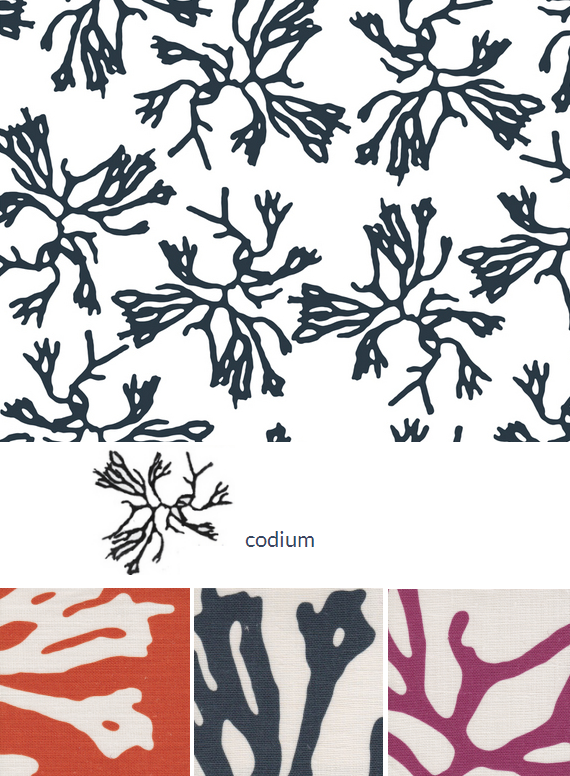 coral inspired designer fabric