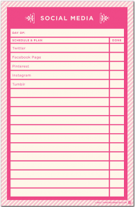 blogger schedule and planner note pad