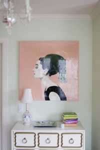 girl's eclectic bedroom dresser vignette