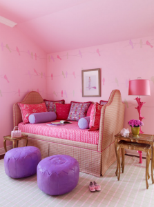 pink upholstered daybed girls bedroom