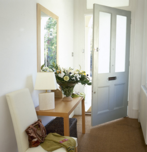 white contemporary entryway
