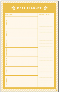 weekly meal planner and grocery list