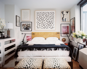 black and white designer bedroom