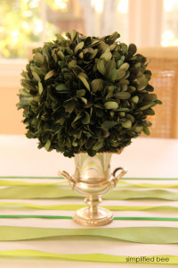 boxwood+urn table centerpiece