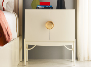 modern white and gold bedside table