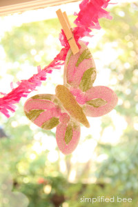 glitter butterfly garland - kids craft