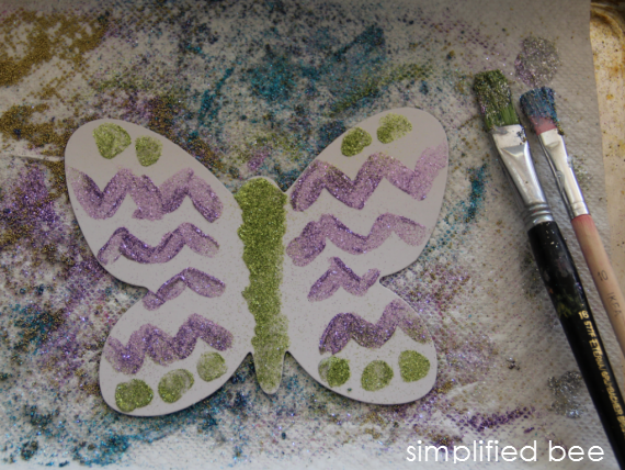 glittered butterfly craft for kids