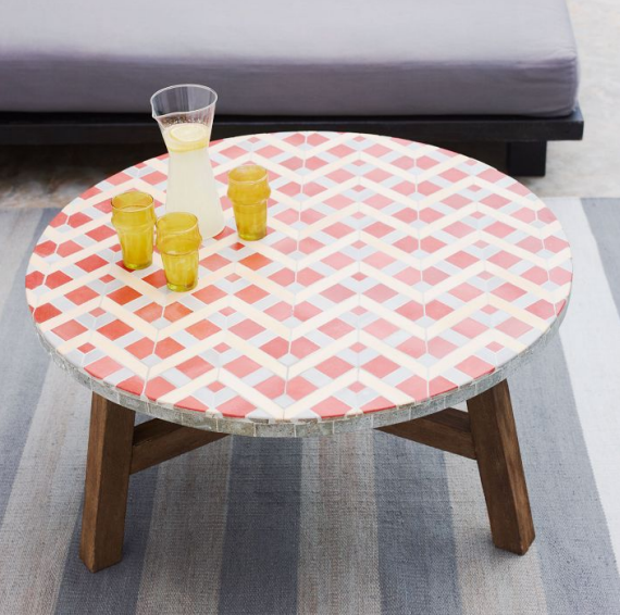 mosaic tiled coffiee table