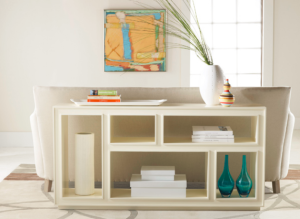 white chic horizontal bookcase