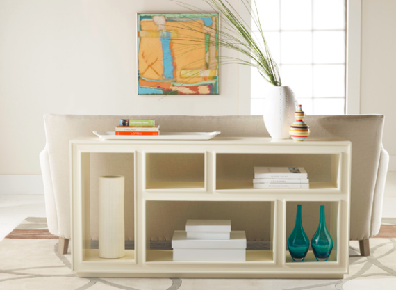 white chic horizontal bookcase