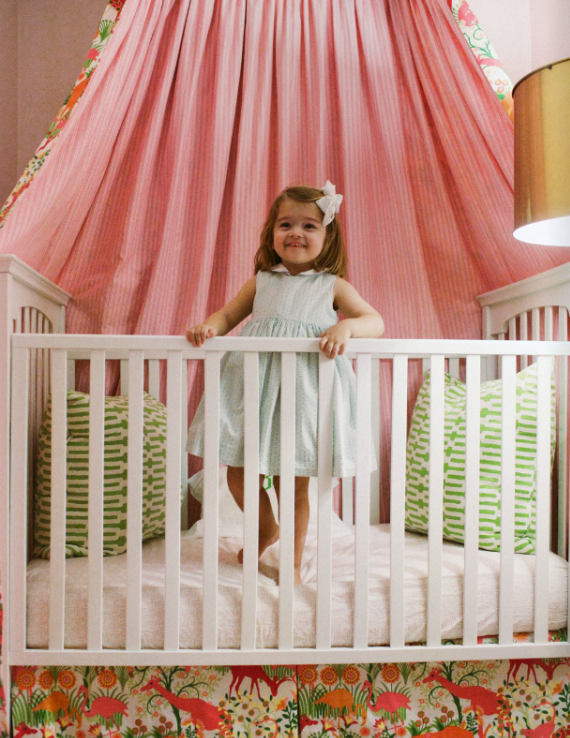 baby girl's crib with canopy