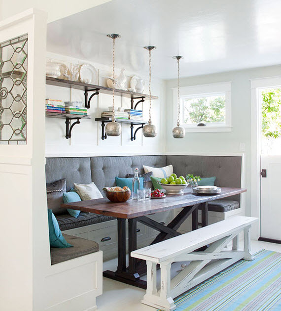 banquette with storage drawers