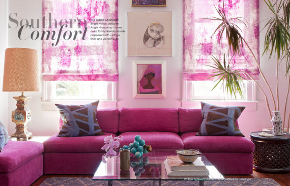 chic pink living room design