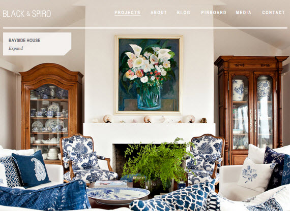classic blue and white living room