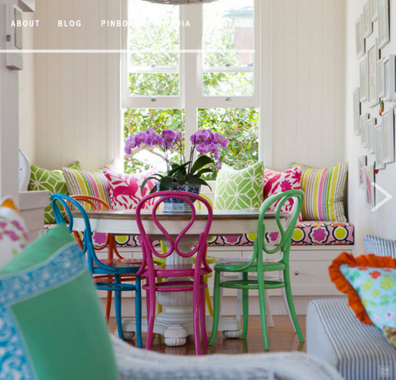 colorful kitchen nook dining