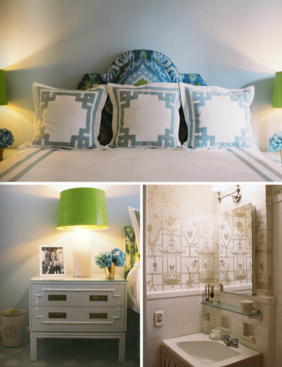 greek key bed pillows