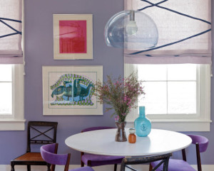 purple breakfast dining area