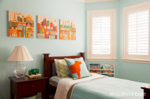traditional boys bedroom in blue