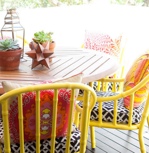 yellow outside dining chairs