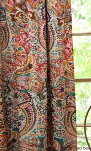 colorful patterned drapery detail