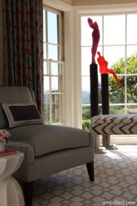 guest bedroom sculptures - peninsula decorator showhouse