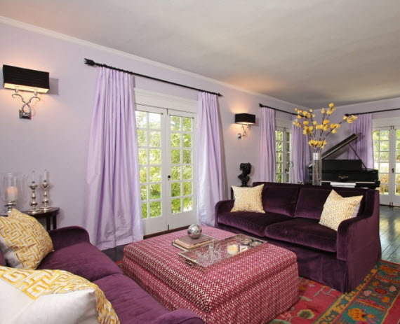 purple living room - Michelle Workman Interiors