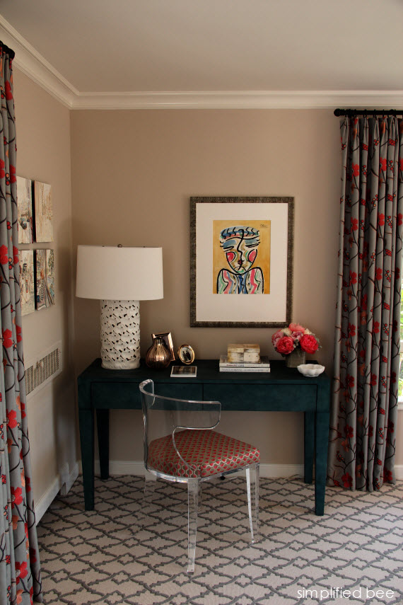 shagreen desk & lucite chair // bedroom