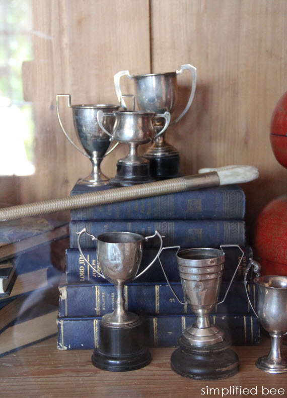vintage trophy collection display