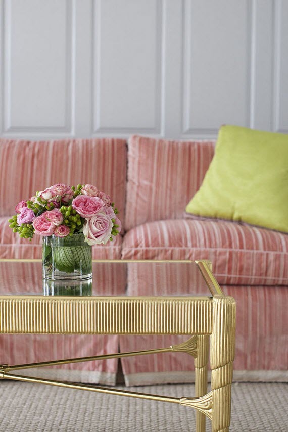 elegant pink sofa - living room