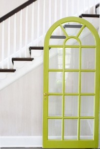 lime green door