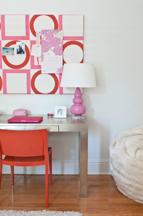 pink and orange girls bedroom design