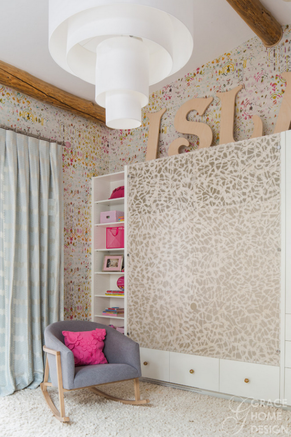 Designer Girls Bedroom - Elitis Kandy Wallpaper - Simplified BeeSimplified  Bee