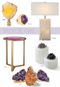 agate, crystal and stone home decor trend